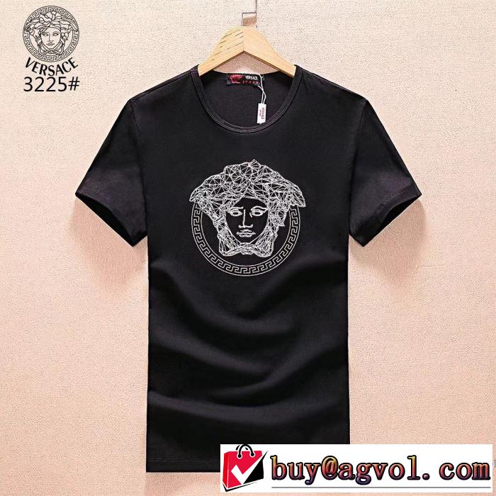 先行受注 半袖Tシャツ ヴェルサーチ VERSACE 3色可選 着心地満点 2018春夏新作