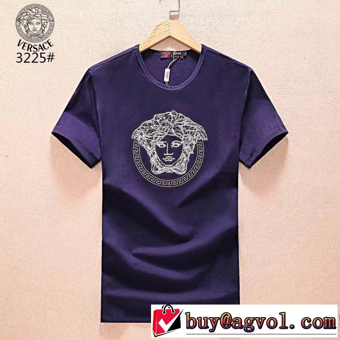 先行受注 半袖Tシャツ ヴェルサーチ VERSACE 3色可選 着心地満点 2018春夏新作