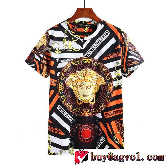 2018春夏新作 ストリートファッション ヴェルサーチ VERSACE 吸汗性に優れ 半袖Tシャツ