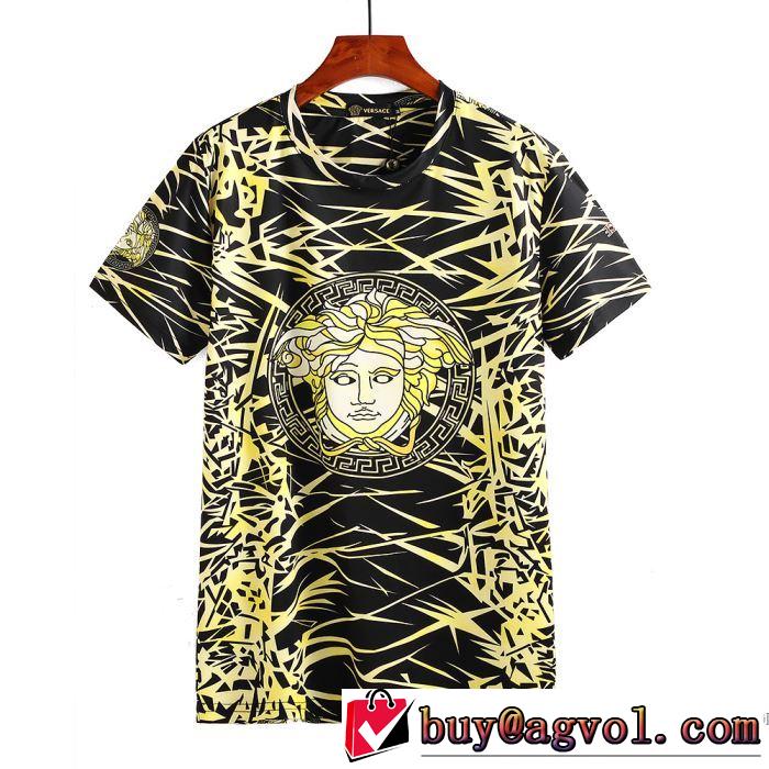 2色可選 優しいフィット感 半袖Tシャツ 2018春夏新作 大人っぽく知的な ヴェルサーチ VERSACE
