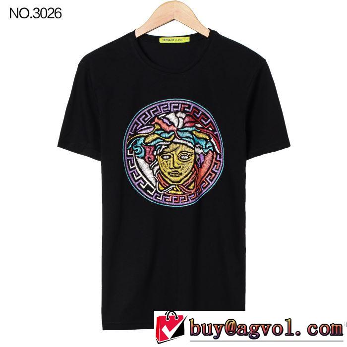 4色可選 半袖Tシャツ 2018春夏新作 吸汗速乾 ヴェルサーチ VERSACE 今季爆発的な人気