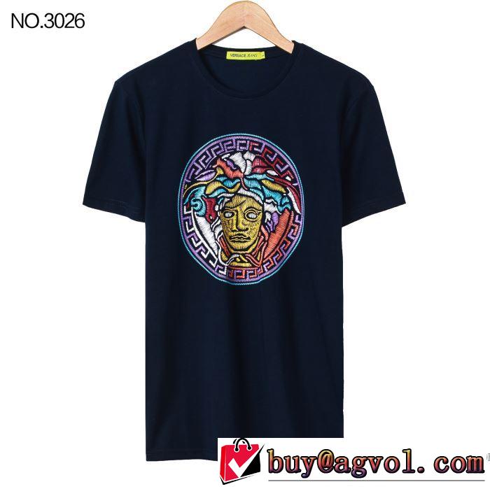 4色可選 半袖Tシャツ 2018春夏新作 吸汗速乾 ヴェルサーチ VERSACE 今季爆発的な人気