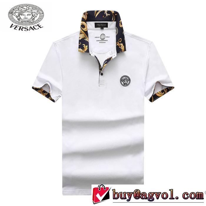 2018春夏新作 肌に馴染みやすい ヴェルサーチ VERSACE 3色可選 半袖Tシャツ 欧米韓流