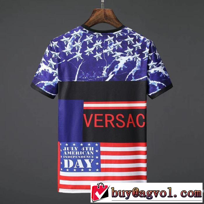 モデル大絶賛 2018春夏新作 自然な肌触り 半袖Tシャツ ヴェルサーチ VERSACE