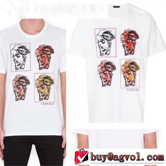 2色可選 ヴェルサーチ VERSACE 2018最高ランキング 半袖Tシャツ 旬のアイテム