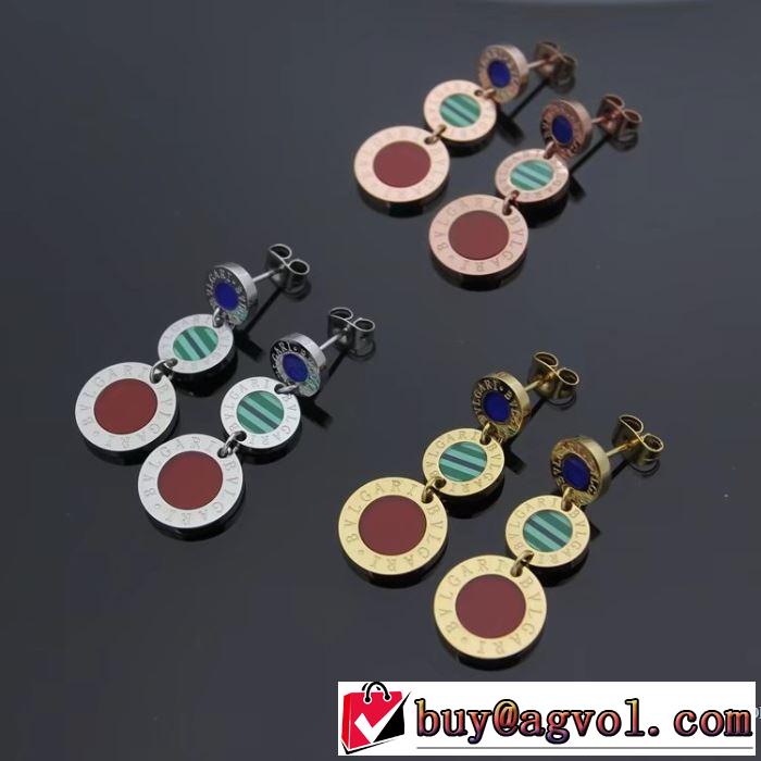  プレゼントにも大人気 2018春夏新作 希少 ピアス ブルガリ BVLGARI 3色可選