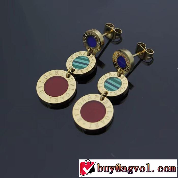 プレゼントにも大人気 2018春夏新作 希少 ピアス ブルガリ BVLGARI 3色可選
