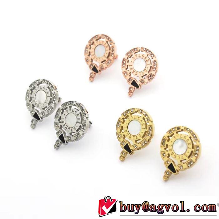 ピアス ブルガリ BVLGARI 3色可選 2018春夏新作 首胸ロゴ