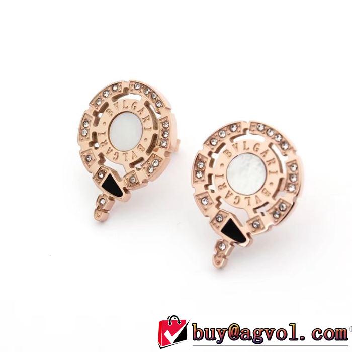 ピアス ブルガリ BVLGARI 3色可選 2018春夏新作 首胸ロゴ