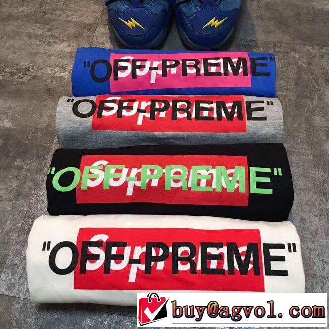  欧米韓流   Supreme &times; Off-White  BOXシュプリーム 今季爆発的な人気SUPREME 半袖/Tシャツ4色可選