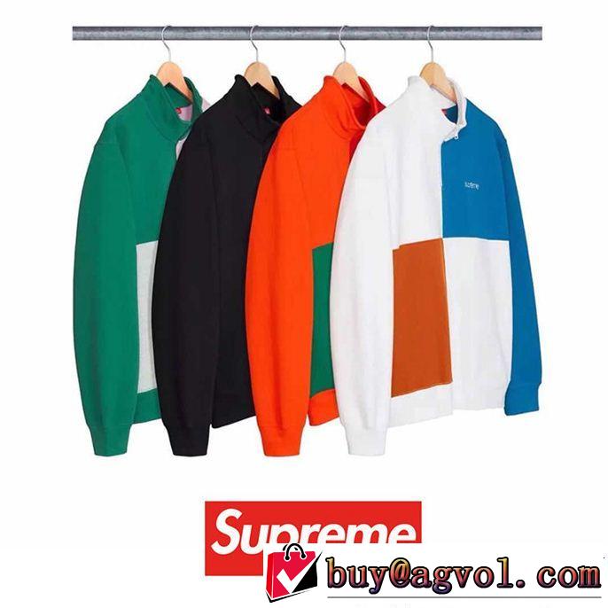 秋冬大活躍 シュプリーム SUPREME 18ss COLOR BLOCKED HALF ZIP SWEATSHIRT ハイネックパーカー 4色可選 個性的なモデル