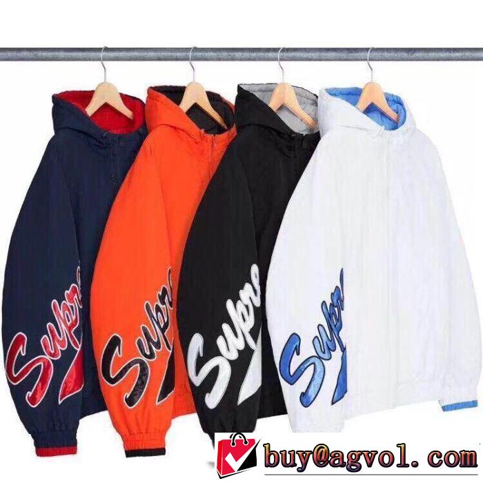  欧米韓流 Sup 18AW SLEEVE SCRIPT SIDELINE JACKET今季大人気新作登場ダウンジャケット 4色選択可