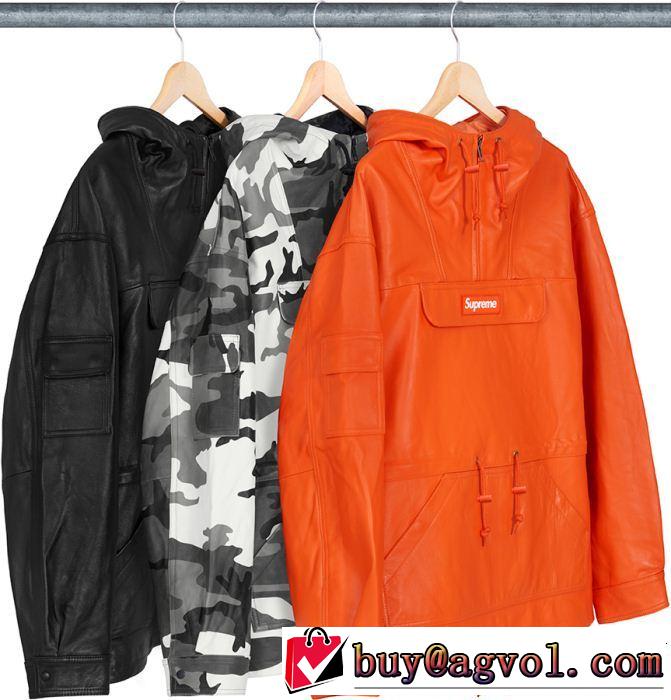  品良く3色選択可パーカー今季爆発的な人気Supreme FW18 Leather Anorak 欧米韓流
