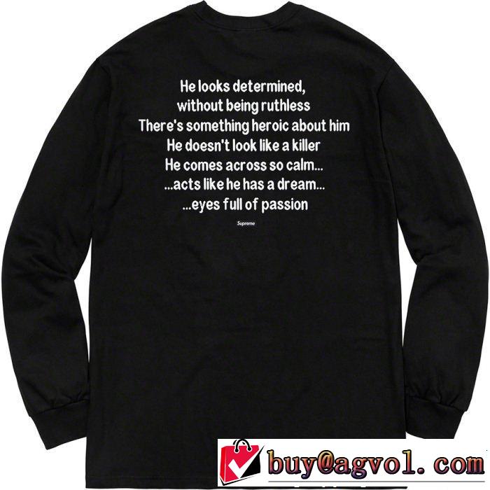 秋の定番 2色可選 シュプリーム 流行の注目ブランド SUPREME Supreme 18FW The Killer LS Tee