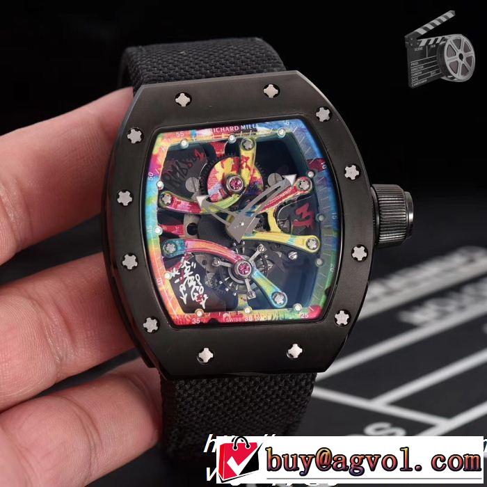 オシャレを満喫できる リシャールミル大胆なデザイン RICHARD MILLE 男性用腕時計 3色可選