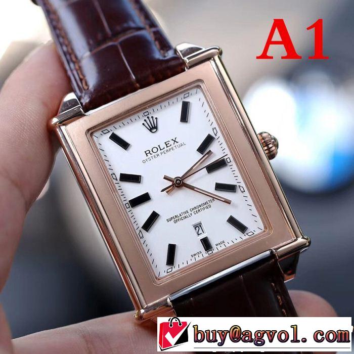 2018品質保証新品ROLEXロレックス 時計 コピー自動巻きメンズ腕時計レザーベルトクロノグラフ日付表示ビジネス5色可選