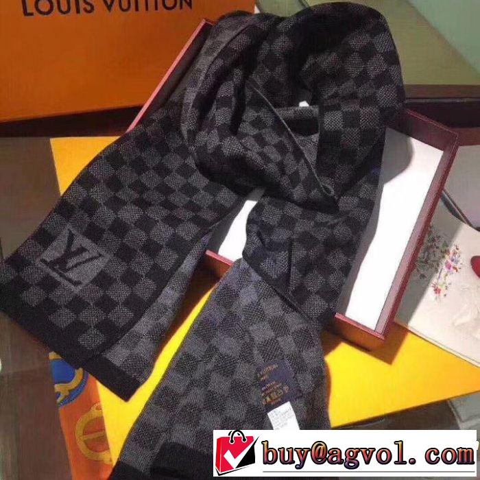 2018【SALE！】 LOUIS VUITTON 在庫を確保 チェック柄 ルイ ヴィトンロングマフラー 2色可選