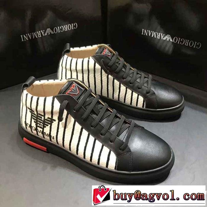  毎日でも使える人気商品 アルマーニ ARMANI 2019年春の新作続々 カジュアルシューズ  2色可選 