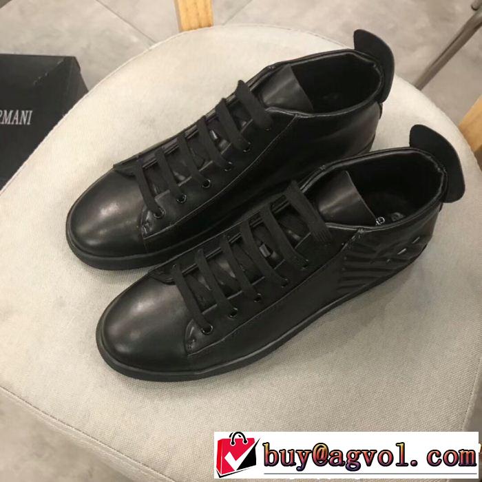  お手頃価格で人気商品 アルマーニ 今年っぽいトレンド商品 ARMANI ハイトップシューズ カジュアル派向け 