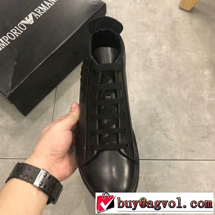 お手頃価格で人気商品 アルマーニ 今年っぽいトレンド商品 ARMANI ハイトップシューズ カジュアル派向け