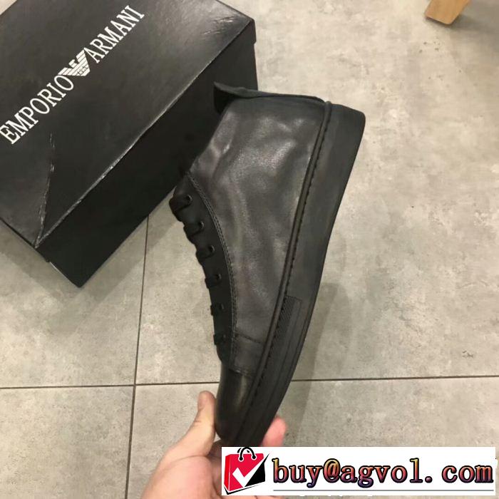 お手頃価格で人気商品 アルマーニ 今年っぽいトレンド商品 ARMANI ハイトップシューズ カジュアル派向け