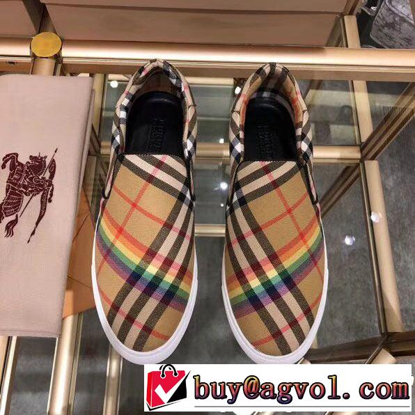 今季大人気新作登場 BURBERRY 芸能人愛用 バーバリー スリップオン 抗菌?防臭加工