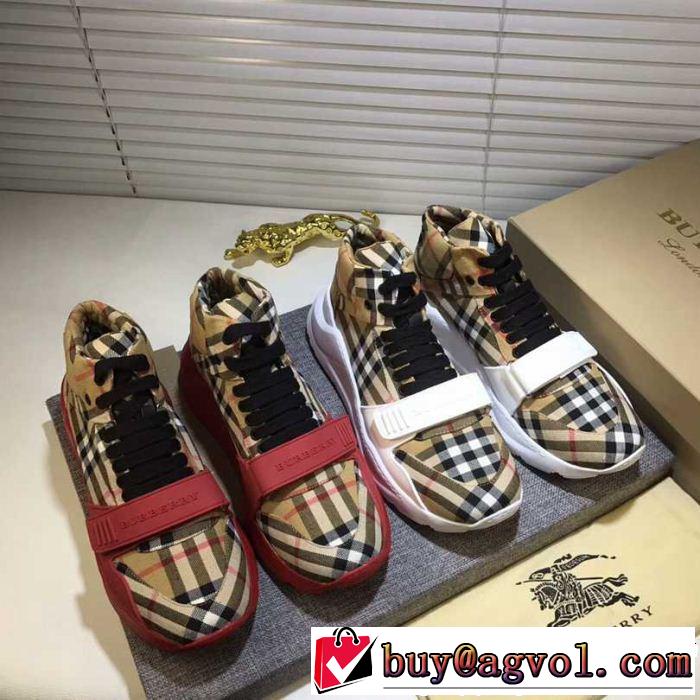 BURBERRY バーバリー ハイトップシューズ 2色可選 上品でファッション 話題の新作到着！