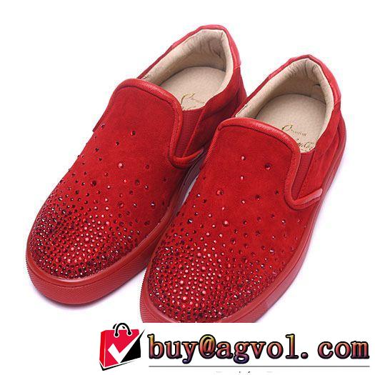 真っ赤ルブタンコピーメンズChristian Louboutinローカットスリッポンスニーカーシューズ最終数量限り！
