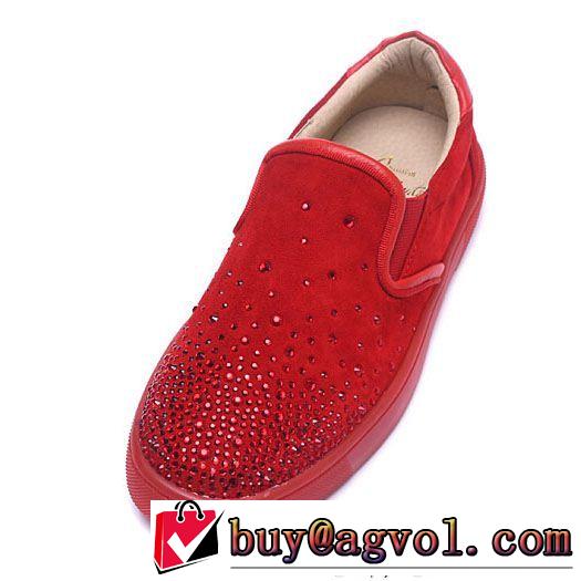 真っ赤ルブタンコピーメンズChristian Louboutinローカットスリッポンスニーカーシューズ最終数量限り！
