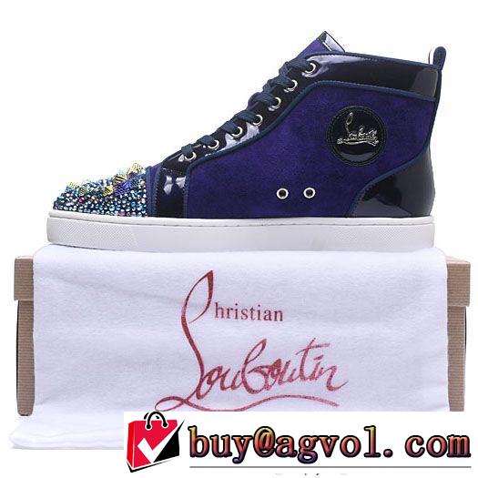 注目されるChristian Louboutinルブタン偽物ハイカットスニーカー上質な素材採用スパイクメンズシューズ