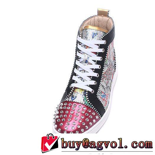 超限定即完売Christian Louboutinルブタンコピースパイク付きメンズハイカットシューズスニーカー靴