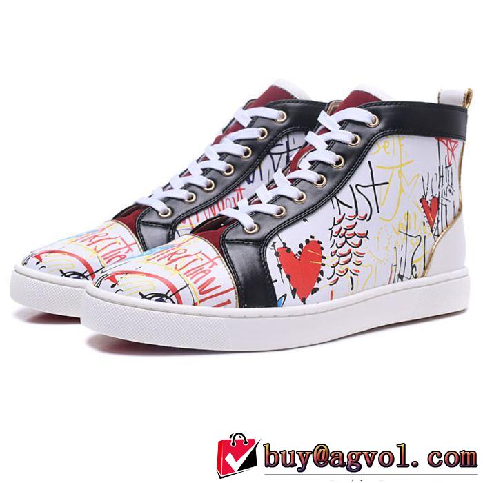 軽い履き心地Christian Louboutinルブタンコピーメンズハイカット本革スニーカーカジュアルシューズ春夏季新作