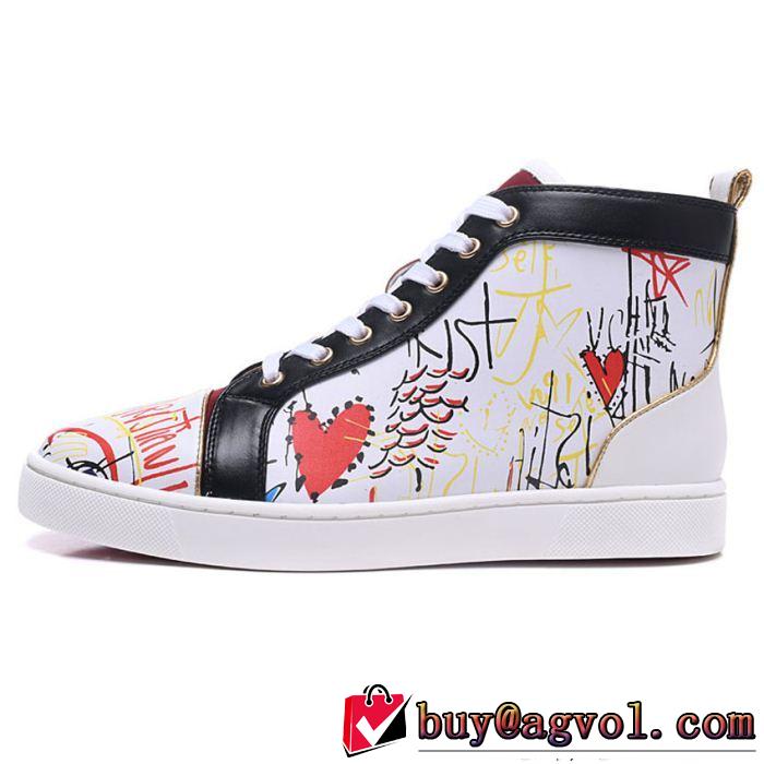 軽い履き心地Christian Louboutinルブタンコピーメンズハイカット本革スニーカーカジュアルシューズ春夏季新作