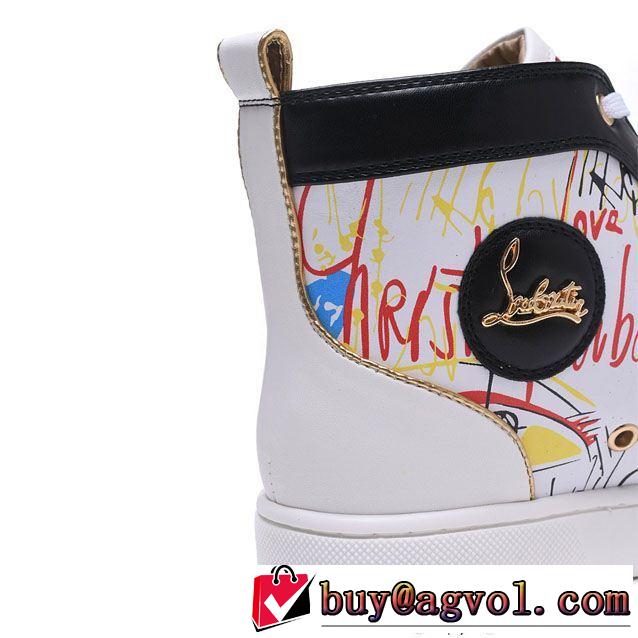 軽い履き心地Christian Louboutinルブタンコピーメンズハイカット本革スニーカーカジュアルシューズ春夏季新作
