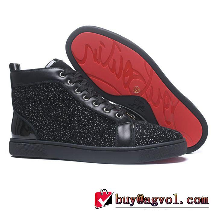 超限定即完売Christian Louboutinクリスチャンルブタンスニーカーコピー品ブラックメンズ激安ハイカットシューズ