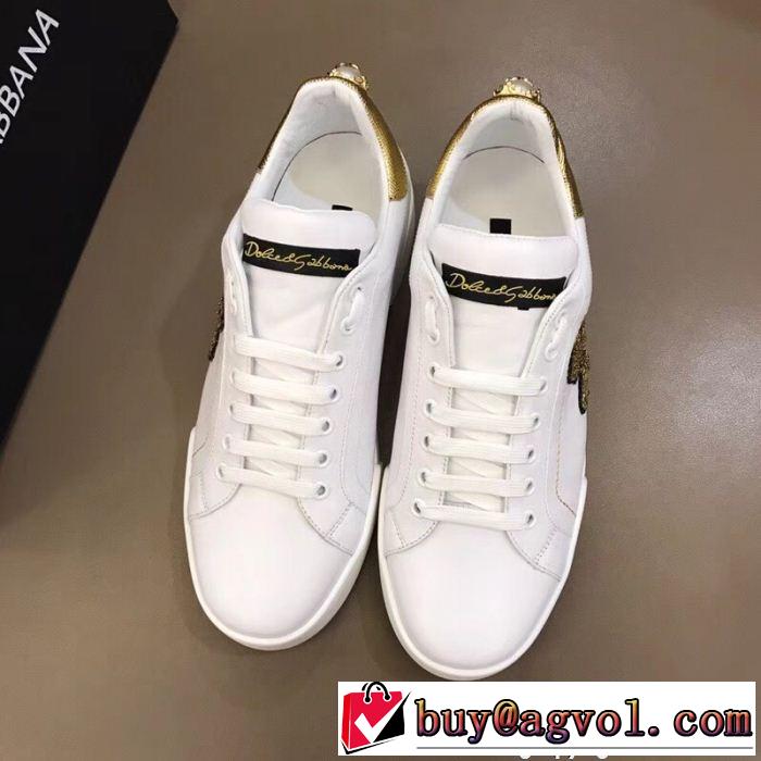 2018年春夏シーズン 芸能人愛用 ドルチェ＆ガッバーナ Dolce&Gabbana 2色可選 カジュアルシューズ