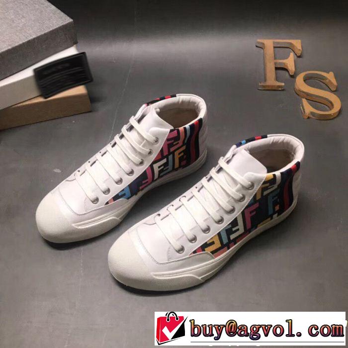 フェンディ FENDI 新作アイテム60％OFF ハイトップシューズ ブランド新作2018 2色可選