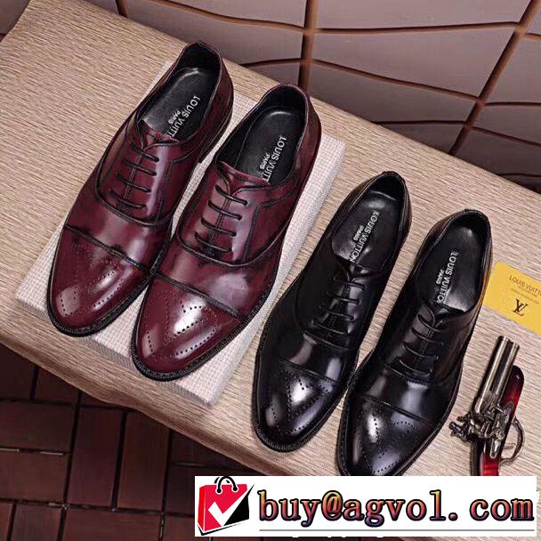 有名人同じアイテム ルイ ヴィトン大胆なデザイン LOUIS VUITTON 2色可選 フォーマルシューズ