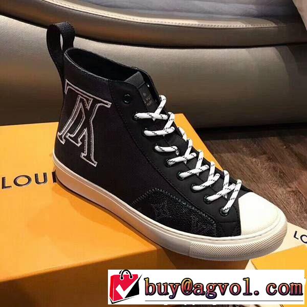 2018【SALE！】人気デザインで欲しい ルイ ヴィトン LOUIS VUITTON 2色可選 ハイトップシューズ