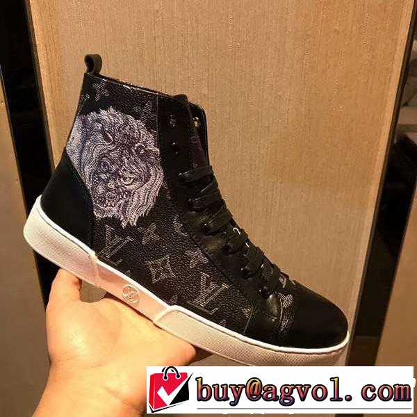  最近人気一番！2色選択可 ルイ ヴィトン LOUIS VUITTON 2018年秋冬入荷 ハイトップシューズ
