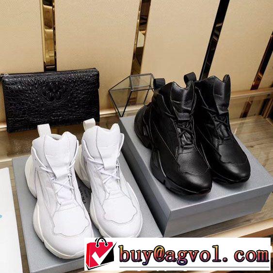  安心の品質いい プラダ PRADA ブランド新作2018 ハイトップシューズ 激安通販限定商品 2色可選