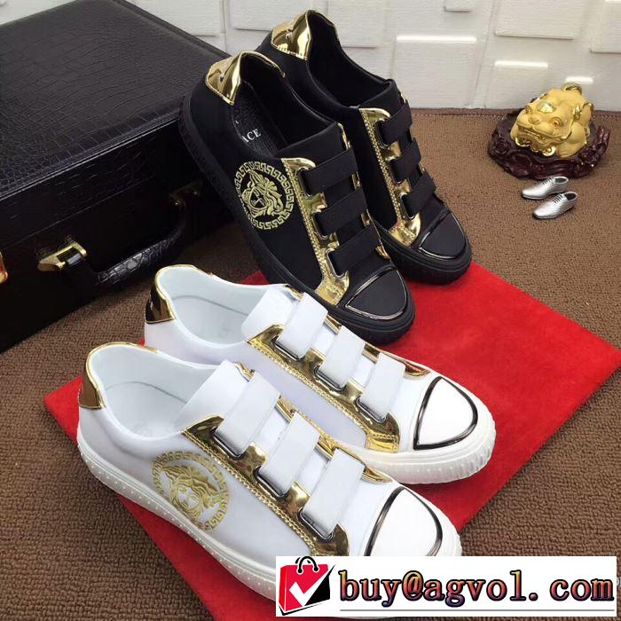 ファッショニスタ愛用 2018新品 ヴェルサーチ VERSACE 2色可選 カジュアルシューズ