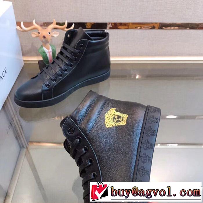 冬限定の人気おすすめ  2色可選 ヴェルサーチVERSACE2018年秋冬コレクション ハイトップシューズ