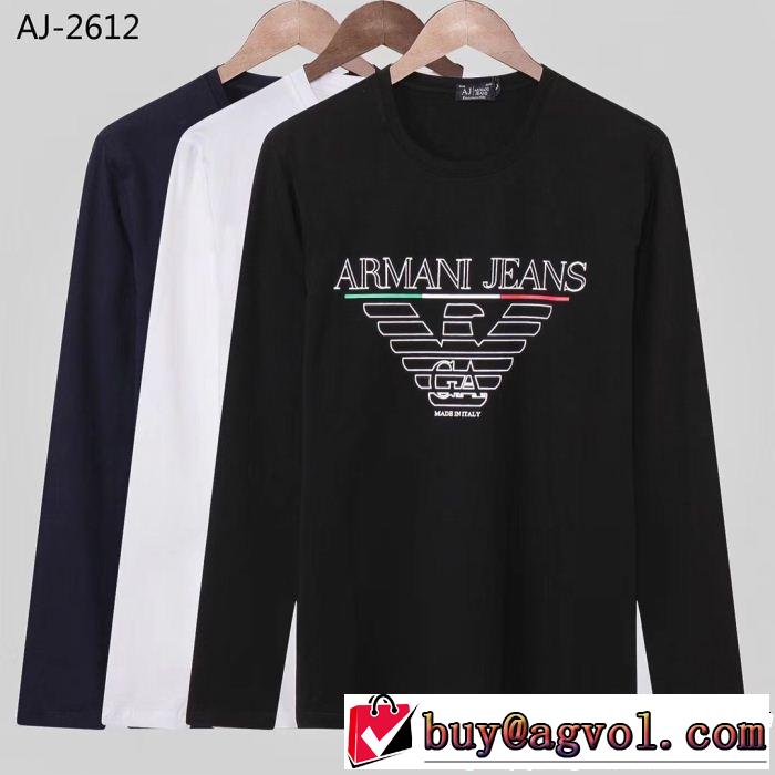  2018最高ランキング アルマーニ ARMANI 期間限定SALE  長袖Tシャツ 3色可選 ネット販売限定