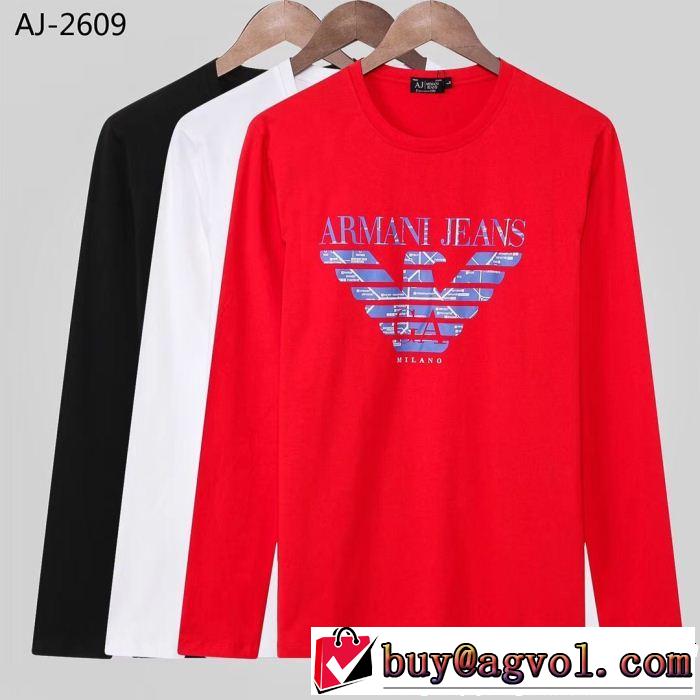  日本限定素材 アルマーニ ARMANI 日本限定素材 長袖Tシャツ 3色可選 今年人気定番