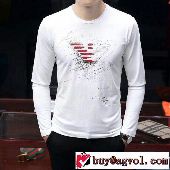  格好良いアイテム 3色可選 アルマーニ ARMANI 2018新品入荷 長袖Tシャツ