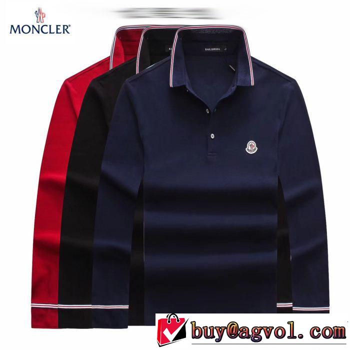  話題の新作到着！ 2018秋冬の定番新品到来! モンクレール MONCLER 3色可選 長袖 Tシャツ 冬季限定販売
