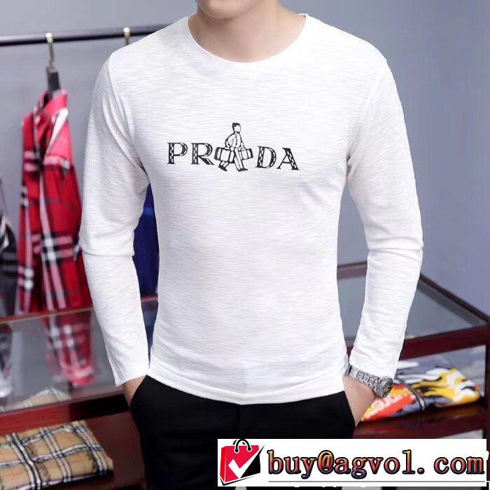  毎年流行り定番アイテムおすすめ プラダ PRADA  長袖 Tシャツ 2色可選 今年っぽくNEWファッション