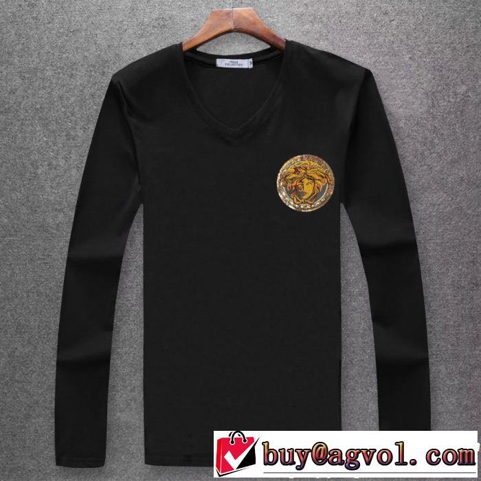  ファッショニスタ愛用 ヴェルサーチVERSACE 稀少*入手困難 長袖 Tシャツ 多色可選 魅力をプラス