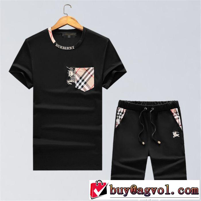 バーバリー 2色可選半袖Ｔシャツ大流行中上品でファッション18ＳＳ美品 上下セット BURBERRY
